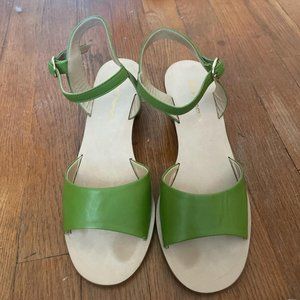 Anne Thomas Emily Nappa Sandals Green, size 38